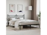 Vidaxl Struttura Letto Con Testata In Metallo Nero 183X213 Cm - Struttura Letto - Cornici Letto - Struttura Letto - Letto