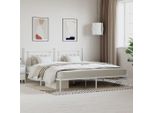 Vidaxl Struttura Letto Con Testata In Metallo Bianco 193X203 Cm - Struttura Letto - Cornici Letto - Struttura Letto - Letto