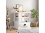The Living Store Tavolino Bianco 50X50X60 Cm In Materiale Ligneo