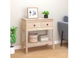 The Living Store Consolle 75X35X75 Cm In Legno Di Pino Massiccio