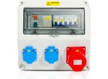 Distributore Di Corrente Tolletour Distributore Di Corrente Da Cantiere Distributore A Parete Presa Di Corrente Cee IP44 Per Cantiere 1X16A 2X230V Con Ls+Fi