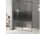 The Living Store Schermo Doccia Per Cabina Doccia Nero 140X195 Cm Esg Vetro Trasparente