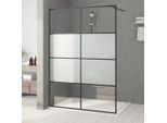 The Living Store Schermo Doccia Per Cabina Doccia Nero 140X195 Cm Semi-Opaco Esg