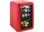 HANSEATIC Getränkekühlschrank HBC68ERRH, Energieeffizienz: E (A-G), silber (rot), B:44cm H:68cm T:47,5cm, Kühlschränke
