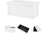 Contenitore Contenitore Panca Contenitore Panca Ottomana Pieghevole Bianco 76X38X38Cm