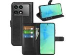 Per Xiaomi Poco F6 Pro / Redmi K70 & Pro Custodia Per Cellulare Nera Custodia In Pelle Finta Custodia A Libro