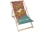 Lettino Dreamroots Pieghevole In Legno, Legno Di Faggio Fino A 130 Kg, Lettino Pieghevole Con Regolazione Dell'inclinazione Dello Schienale In 3 Fasi, Birra