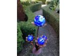 Fiore Di Vetro In Acciaio Inox Ferrum, Blu