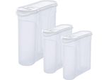 Novaliv Barattoli Sfusi 3 Sparset Barattoli Per Spolverare 4L + 2,4L + 2,4L Barattoli Con Coperchi Per Muesli Farina Zucchero Barattoli Organizzatore Cucina Food Box Scatole Per La Preparazione Dei Pasti Barattoli Per La Cucina