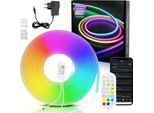 Tolletour Striscia Led Neon Dimmerabile 2M, Striscia Led Neon Rgbic, Controllo App E Telecomando Timer Sincronizzazione Musica, Con Alexa E Google Assistant Deco Per Interni Esterni