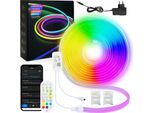Jopassy Neon Striscia Led Dimmerabile 2M, Striscia Led Al Neon Rgbic, Controllo Tramite App E Telecomando, Sincronizzazione Musicale Del Timer, Con Alexa E Google Assistant
