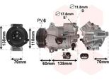 Van Wezel 3700K616 - Compressore Aria Condizionata Oe 13414020 Per Astra J, Meriva B (S10), Zafira Tourer C