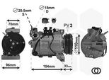 Van Wezel 5900K183 Condizionatore D'aria Compressore Pag 46 Yf R1234Yf Per Ford Mondeo Iv Turnier (BA7) S-MAX (WA6) Mondeo Iv (BA7) Mondeo Iv Berlina