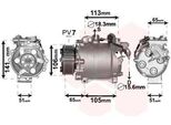 Van Wezel 2500K263 TRSE09A Condizionatore D'aria Compressore Pag 46 R134A Per Honda CR-V Iii (Re)