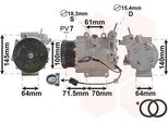 Van Wezel 2500K235 TRSE07 Condizionatore D'aria Compressore Pag 46 R134A Per Honda Civic Viii Hatchback (Fn, Fk)