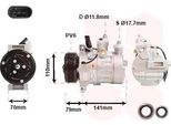 Van Wezel 3001K710 PXC14 Condizionatore D'aria Compressore Pag 46 R134A Adatto Per MERCEDES-BENZ Classe C Station Wagon (S205) Classe C Berlina (W205)