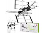 Antenna Esterna Vayox H/V Vhf Uhf VA0092 | 4K | 75Ohm | 80 Km | Argento
