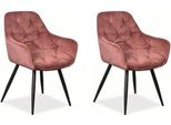 Set Di 6 Sedie Per Sala Da Pranzo Sedia Da Cucina Cherry Rosa Antico