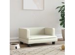 The Living Store Letto Per Cani Crema 60X40X30 Cm In Pelle Finta