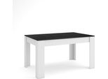 Tavolo Da Pranzo, 140X90X76Cm, Per 6 Persone, Tavolo Cucina, Nero E Bianco