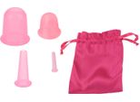 4Pcs/Set Silicone Vacuum Body Massage Helper Anti Cellulite Massager Cups Cupping (Rosa)