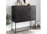 Maison Exclusive - Credenza Nera 100,5X39X107 Cm Acciaio