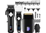 Haarschneidemaschine,Haarschneider Kit(Schwarz)Profi Haarschneider,Akku-Friseur,Bartschneider,Elektrorasierer Set Pflegesets Wasserdicht