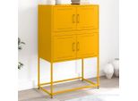 Vidaxl Credenza Giallo Senape 68,5X38,5X107 Cm Acciaio
