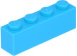 Lego® 100 Pezzi 3010 Mattoncini 1X4 Parte Mattoncini Base 100 Azzurro Medio