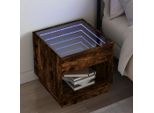 Maison Exclusive - Comodino Con Led Infinity Rovere Fumo 50X50X50 Cm