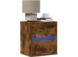 Maison Exclusive - Comodino A Parete Con Luci Led Rovere Fumo