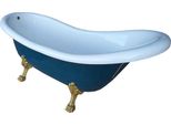 Vasca Da Bagno A Libera Installazione, Retro Rosa, Blu, 170 Cm, Klik-Klak + Sifone, Massive Colour, Komposit