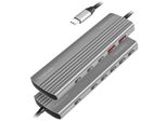 Logilink Logilink Usb 3.2 Gen2 Hub, 10+1-Port, 2X USB-A, 8X USB-C, Pd 100W, Aluminum