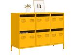 Vidaxl Credenza Giallo Senape 101,5X39X73,5 Cm Acciaio Laminato A Freddo