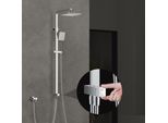 Homelody Sistema Doccia Senza Rubinetto Doccia A Pioggia Set Doccia Senza Termostato Con Soffione Doccia Mano Doccia Deviatore Colonna Doccia Angolare Per Bagno, Cromo