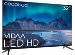 Cecotec Smart Tv - Tv Led Da 32 Pollici Con Risoluzione Hd - Serie A5 ALH50032. Smart Tv Vidaa, Sistema Audio Dolby, Wifi Integrato, Uscita Cuffie, Chromecast, 3 Hdmi E 2 Usb