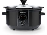 Brabantia Slow Cooker - 3,5 Litri - Pentola A Cottura Lenta, Funzione Keep Warm, Coperchio In Vetro, Inserto Di Cottura In Ceramica Antiaderente, Nero