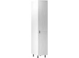 Hochschrank 40 cm Küchenblock Küchenmöbel, Provence D40SP Weiß/Matt