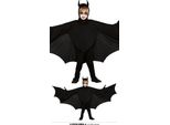 Costume Avventura Pipistrello Con Cappuccio Animale Halloween Capo Tunica Nero Ali Fantasia Scuro Design Creativo Bambini Divertimento, Taglia: 128/134 Colore: Nero