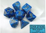 Set Di 7 Cubi Chessex Poly: Blu Vortice / Oro