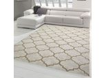 Tappeto Da Camera Con Motivo Marocchino In Beige Dimensioni - 140 X 200 Cm