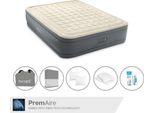 Intex Airbed - 2 Persone - 152 X 203 X 46 Cm - Grigio - Con Pompa Elettrica, Lenzuola Antracite, Cuscino, Federe Molton 2 In 1 E Set Di Riparazione
