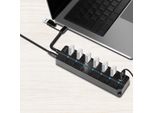 Logilink Logilink Usb 3.0 Hub, 7-Port, W/ Switch For Each Port, Black