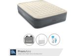 Intex Airbed - 2 Persone - 152 X 203 X 46 Cm - Grigio - Con Pompa Elettrica, Lenzuolo Bianco E Kit Di Riparazione