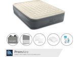 Letto Ad Aria Intex - 2 Persone - 152 X 203 X 46 Cm - Grigio - Con Pompa Elettrica + Lenzuola Antracite + Cuscino + Federe Molton 2 In 1 + Set Di Riparazione