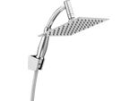 Doccia A Pioggia Xl Deluxe - Ø 28 Cm - Argento - Soffione Doccia Con Tubo Flessibile E Supporto - Soffione Doccia A Pioggia - Doccia A Mano