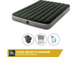 Letto Gonfiabile Intex - 2 Persone - 137 X 191 X 25 Cm - Verde + Pompa Elettrica Intex - 650 Litri/Min + Lenzuolo Di Ricambio Antracite + Kit Di Riparazione