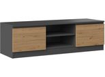 Mobile Tv "Malawi"", In Antracite - Rovere Artigianale, 120 X 40 X 36 Cm"