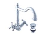 Miscelatore Per Lavabo Con Uscita Click-Clack Morava Retro, Colore: Cromo, Dimensione: 3/8'' (MK321.0/8)