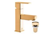 Miscelatore Per Lavabo Con Bocca Click-Clack Loira Oro, Colore: Oro, Dimensione: 3/8'' (LR529.0KZ)